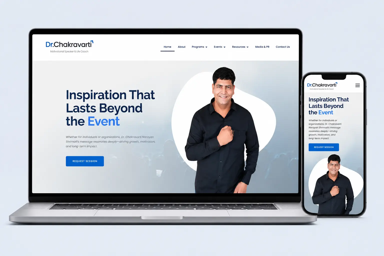 motivational speaker and coach website project by tectrom